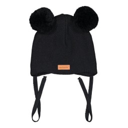 vauvan hattu kotimainen neulehattu metsola musta pompom