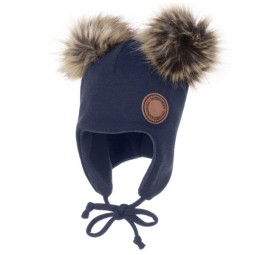 lenne tupsuhattu villahattu merinovilla tummansininen